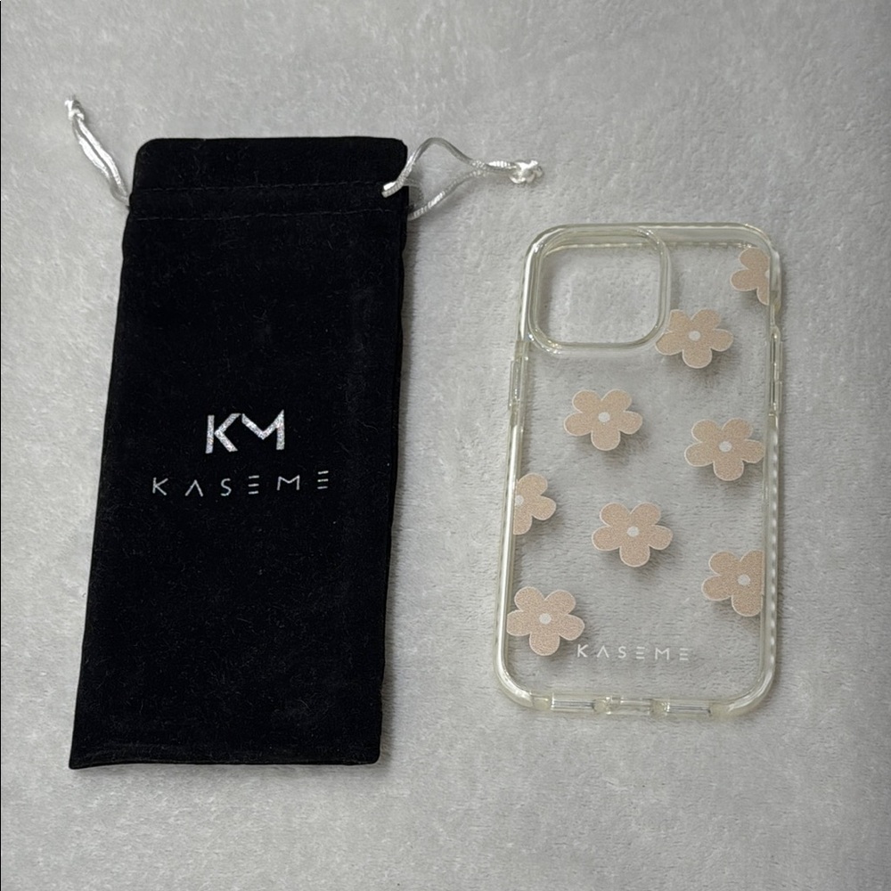 iPhone 14 Pro Max 6.7” Woodstock Beige Kaseme Clear Floral Phone Case